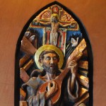 St.Francis of Assisi ceramic sculpture high relief by AVonnHartung for private collection (Puerto Rico)