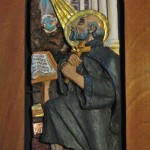 St. Ignatius of Loyola_ceramic sculpture high relief by AVonnHartung for private collection (Puerto Rico)
