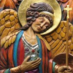 St. Michael Archangel Icon high relief wood sculpture by AVonnHartung (Artist's Collection)