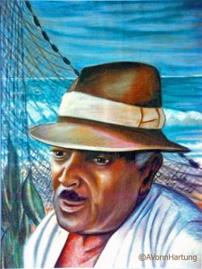 "El Pescador" pastel portrait by AVonnHartung