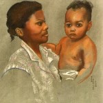 "Mother and Child" pastel portrait by AVonnHartung