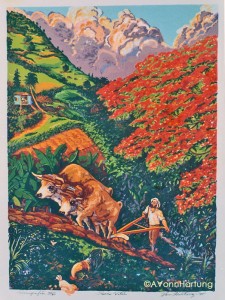 "Surco Vital" / "Vital Furrow" serigraph by AVonnHartung