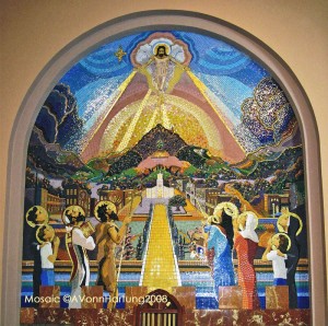 "The Life and Prophecy of St. John the Baptist"MosaicMural (central arch) by AVonnHartung in Orocovis, Puerto Rico
