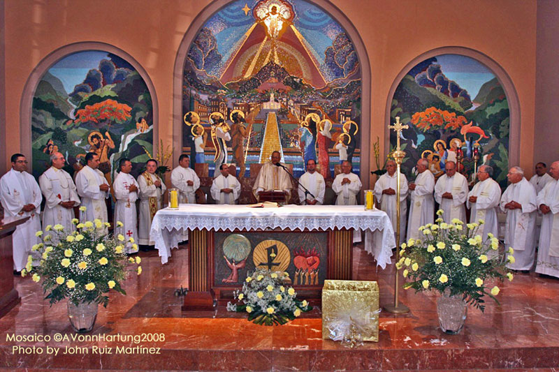  MosaicMural by AVonnHartung in Orocovis, Puerto Rico, shown at the "Boda de Oro" mass of Padre Demetrio Coello, SDB