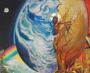 Detail of painting "On Earth as it is in Heaven" by AVonnHartung