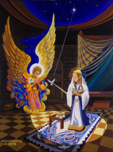 "Let it be Done", painting of the Annunciation by AVonnHartung for Walsingham UK