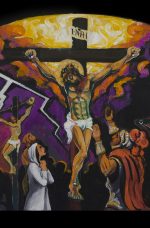 The 12th of 14 Stations of the Cross paintings by A.Vonn Hartung—Jesus dies on the cross