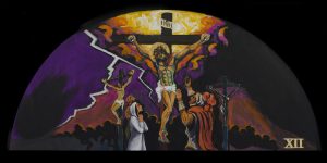 The 12th of 14 Stations of the Cross paintings by A.Vonn Hartung—Jesus dies on the cross