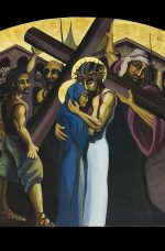 4th of 14 Stations of the Cross paintings by A.Vonn Hartung—Jesus meets his mother