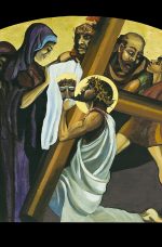 6th Station of the Cross painting by A.Vonn Hartung—Veronica wipes the face of Jesus