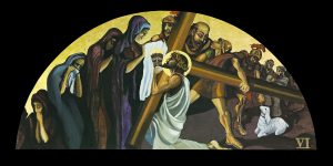 6th Station of the Cross painting by A.Vonn Hartung—Veronica wipes the face of Jesus
