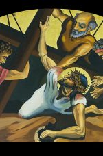 The 7th of 14 Stations of the Cross paintings by A.Vonn Hartung—Jesus falls a second time