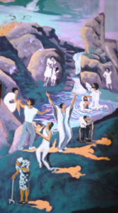 Mural—The Faith of Santa Rosa de Lima, detail, baptism
