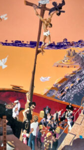 mural detail, ship of fools